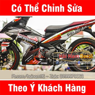 Tem Trùm Exciter 150 Đen Trắng Đỏ Scoppion