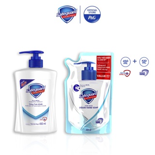 [Mã PG2112B giảm 8% đơn 199K] Combo Nước rửa tay Safeguard chai 450ml + Túi refill 420ml