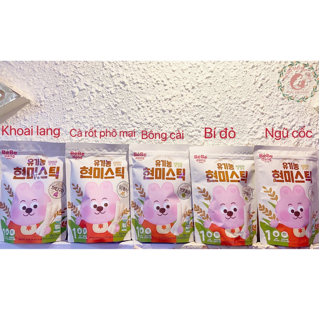 Bánh que ăn dặm gạo lứt hữu cơ Bebedang cho bé 6m+