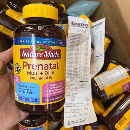 Vitamin Tổng Hợp Cho Bà Bầu Mỹ Nature Made Prenatal Multi Dha 150 Viên