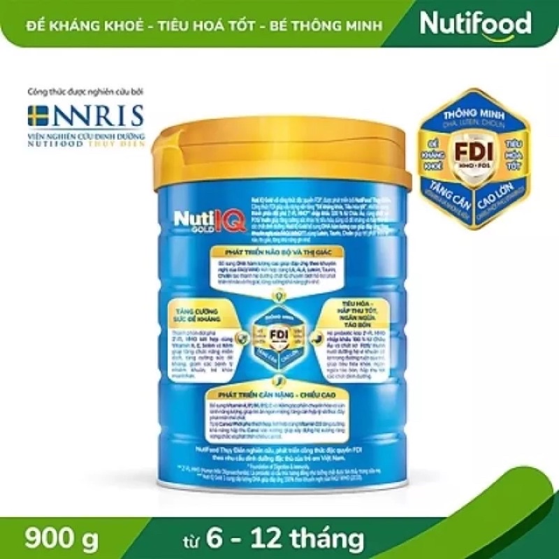 Sữa bột Nutifood Nuti IQ Gold lon 900g số 1,2,3