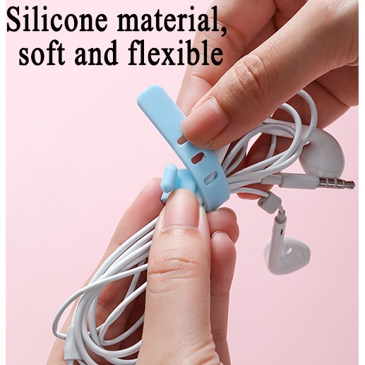 FEELING Set 5 Dụng Cụ Quấn Dây Cáp / Điện Thoại Bằng Silicon Siêu Mỏng Đa Năng