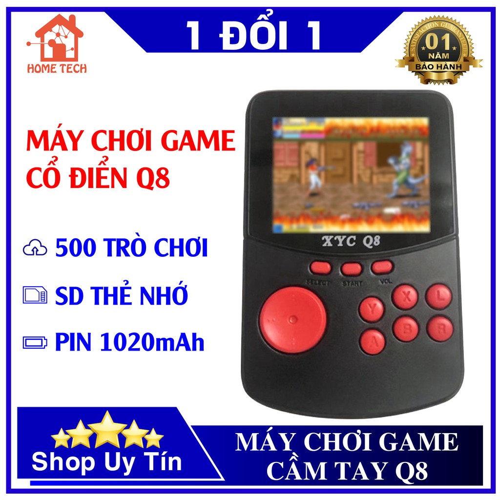 [500 trò chơi] Máy chơi game 4 nút mini cầm tay với hơn 506 game cổ điển XYC Q8