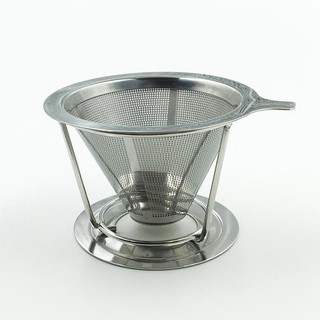 Phễu pha cà phê inox SUS304 100mm có giá đỡ