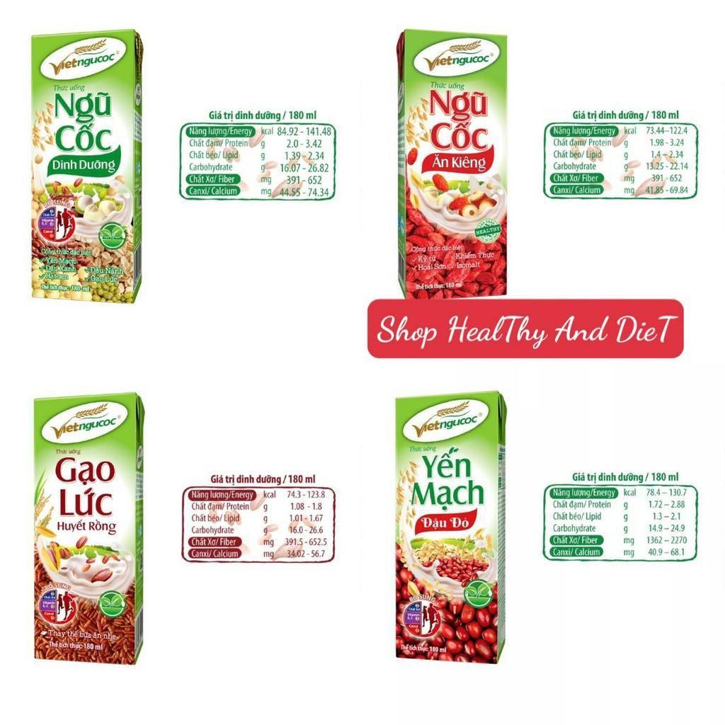 1 Lốc Sữa Việt Ngũ Cốc Các Loại Lốc 4 Hộp - 180ml/Hộp