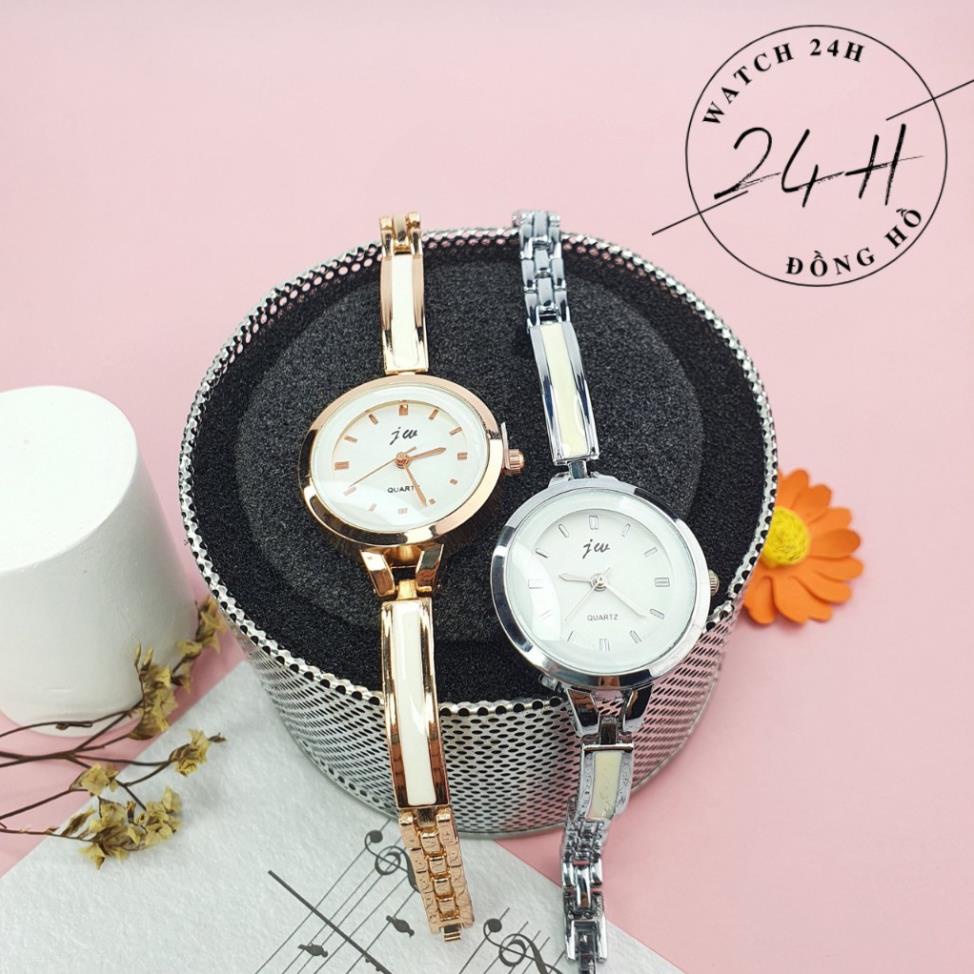Đồng Hồ nữ JW26 dây kim loại không gỉ mặt tròn sang trọng; ôm tay tôn dáng các bạn nữ