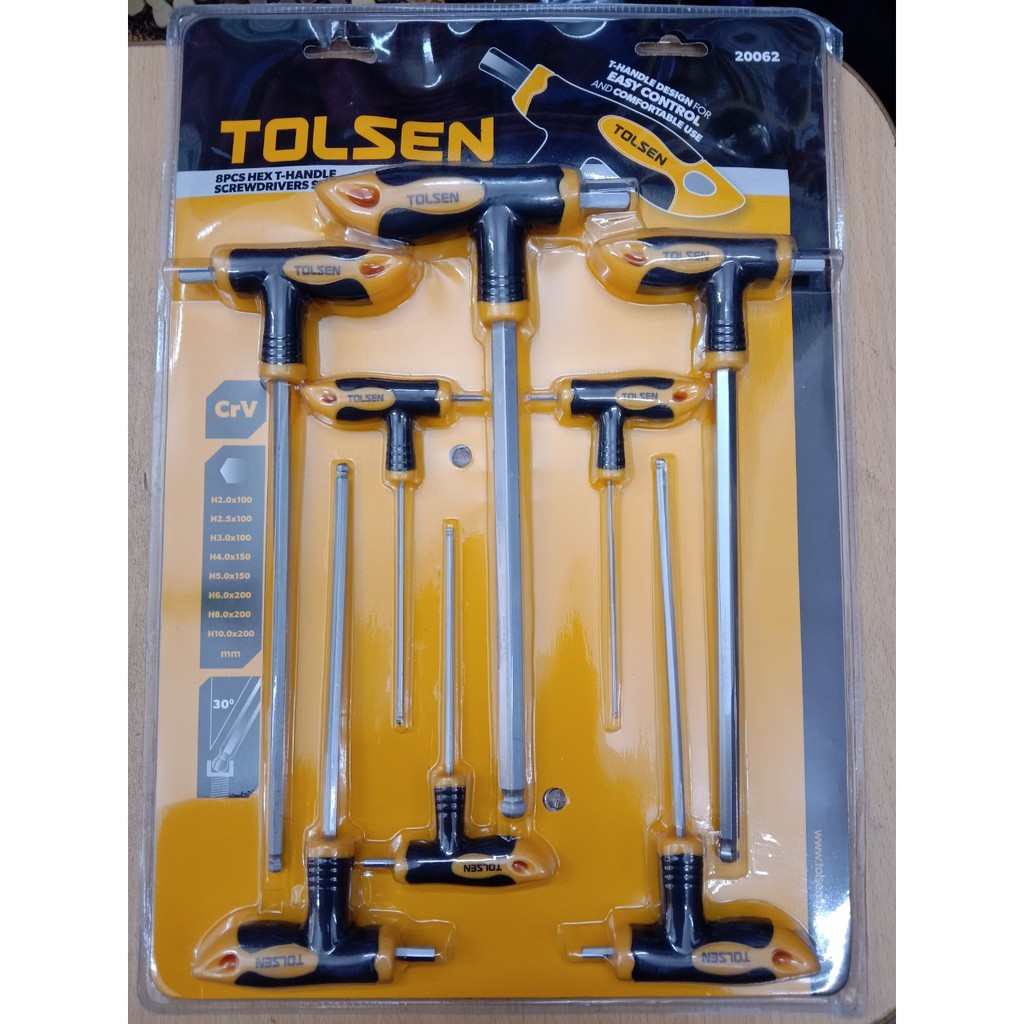 Bộ lục giác chữ T bông 8pcs Tolsen