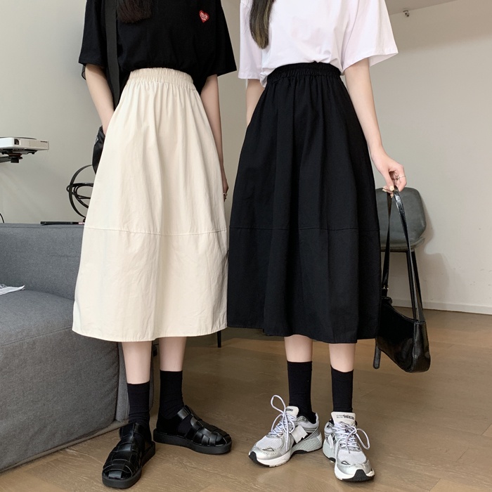 Chân Váy Chữ A Dài Vừa Eo Cao Đơn Giản Phong Cách Hàn Quốc Thời Trang Mùa Hè Mới Cho Nữ