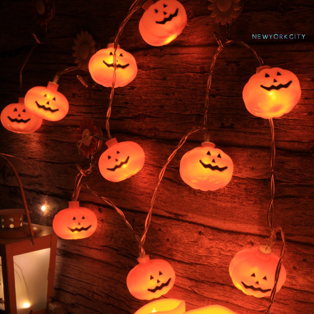 10 / 20 Dây Đèn LED 8 Bóng Hình Bí Ngô Chống Nước Trang Trí Halloween