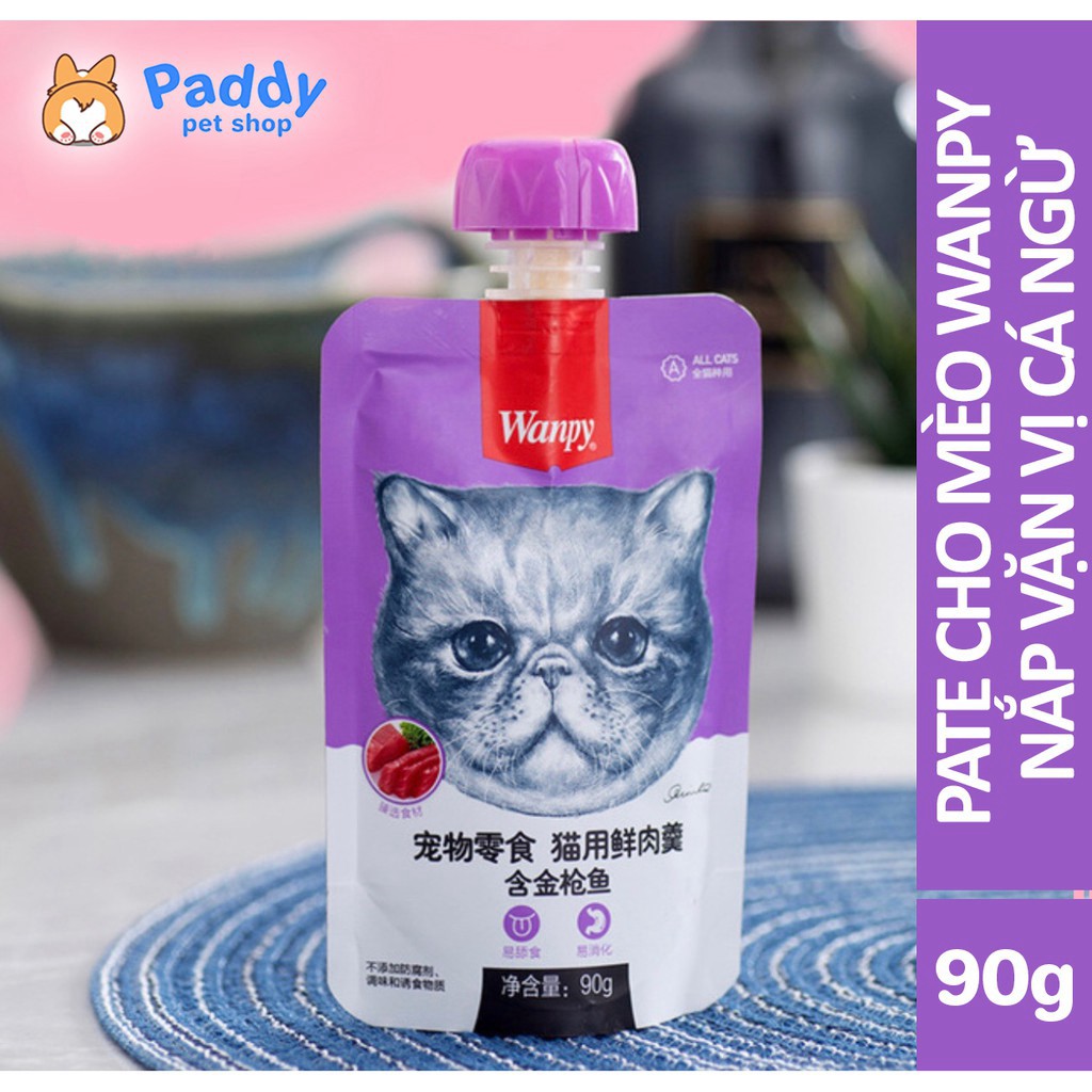 gg1 Pate Thơm Ngon Cho Mèo Wanpy Nắp Vặn Dễ Bảo Quản 4 Vị