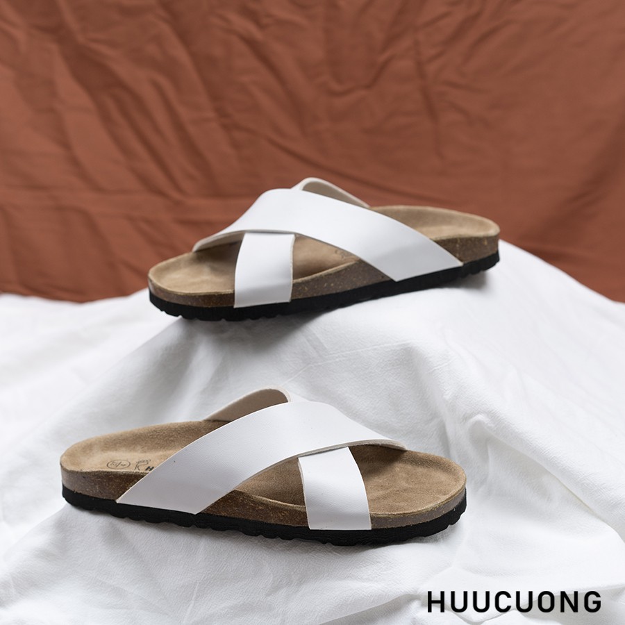 DÉP HỮU CƯỜNG QUAI CHÉO - ĐẾ TRẤU, DA PU CHỐNG NƯỚC