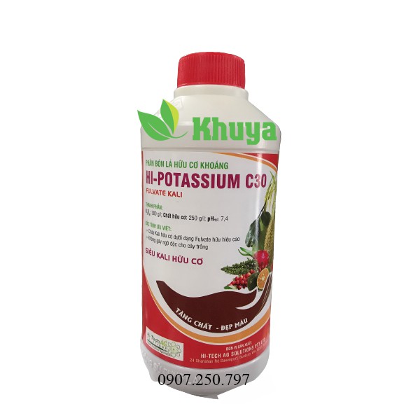 Phân bón hữu cơ cao cấp Hi-Potassium C30 chai 500ml chính hãng Lộc Trời