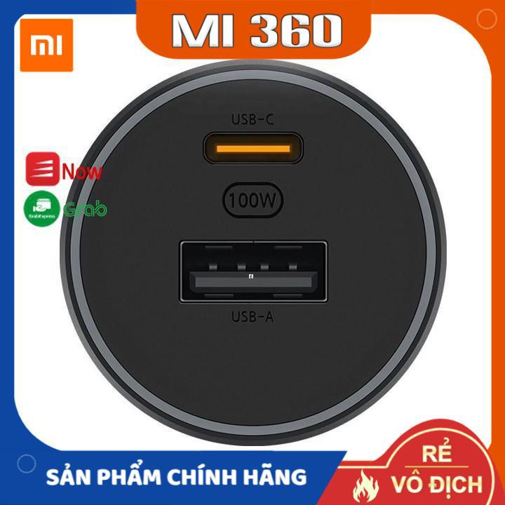 Cốc Sạc Ô Tô Nhanh 2 cổng 100W 1A1C Xiaomi ✅ Tẩu sạc xe hơi nhanh Xiaomi Hàng chính hãng