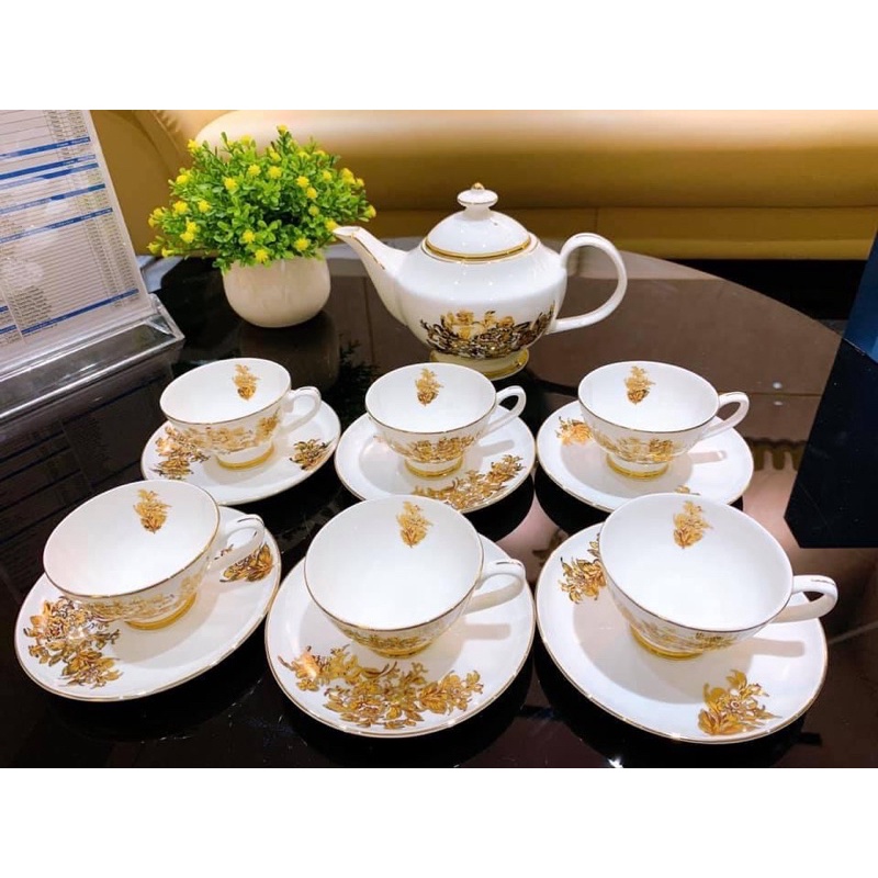 bộ ấm chén trà sứ xương châu âu imperial
