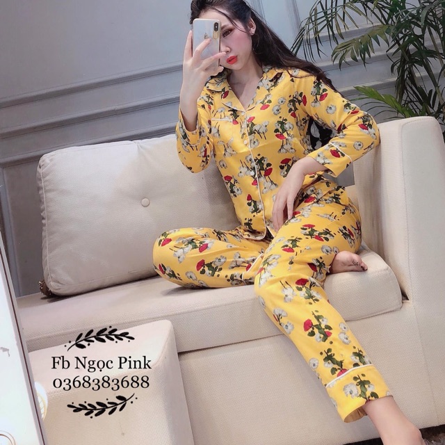 Bộ lụa áo tay dài cao cấp Nohk