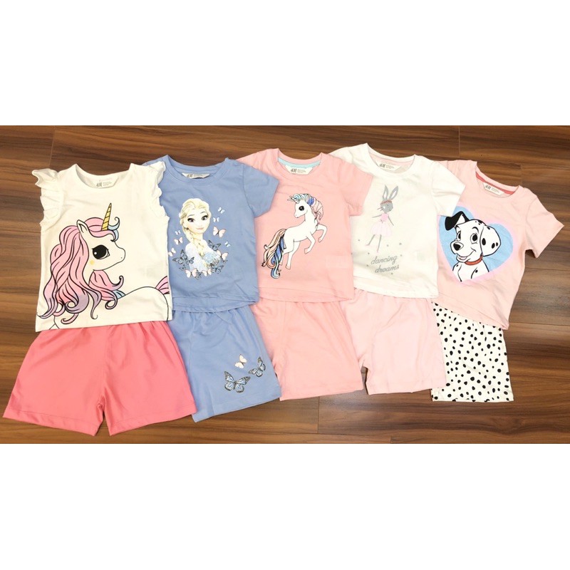 [ẢNH THẬT]Bộ cộc cotton bé gái HM Elsa, Pony
