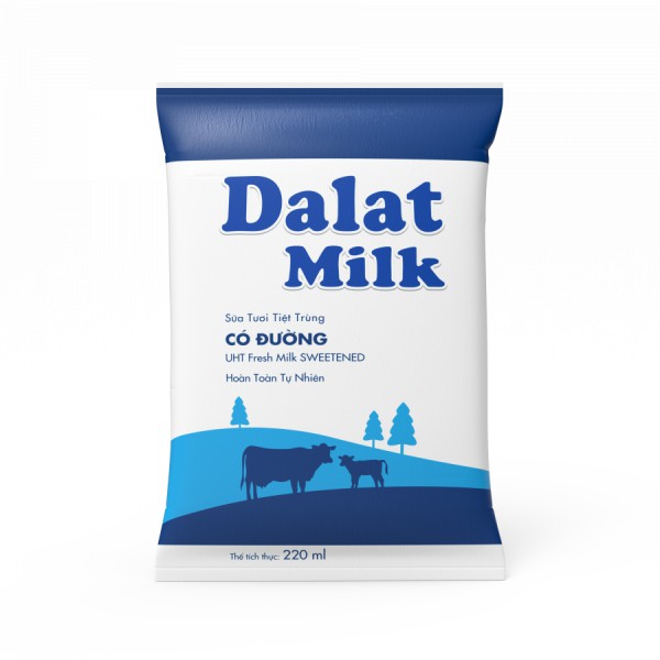 Túi Sữa Tươi Tiệt Trùng DALAT MILK 220ML