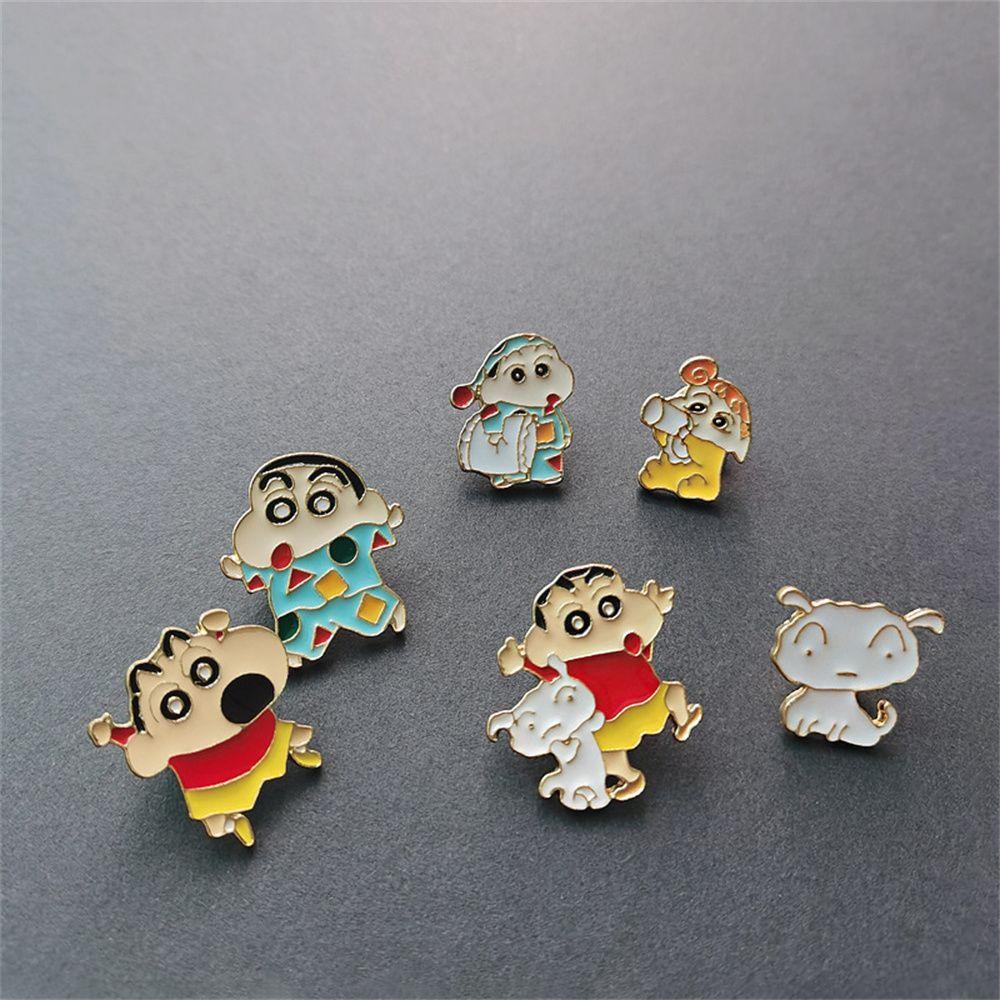 Ghim Cài Áo Bằng Kim Loại Tráng Men Hình Cậu Bé Bút Chì Dùng Hóa Trang