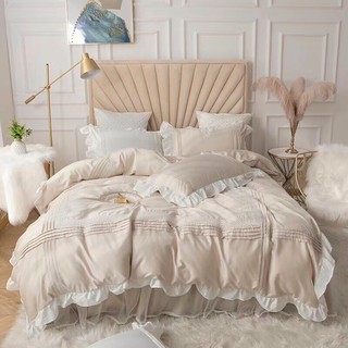 Set Chăn Ga Gối Cotton Bèo Ren Công Chúa (sét 4 món)