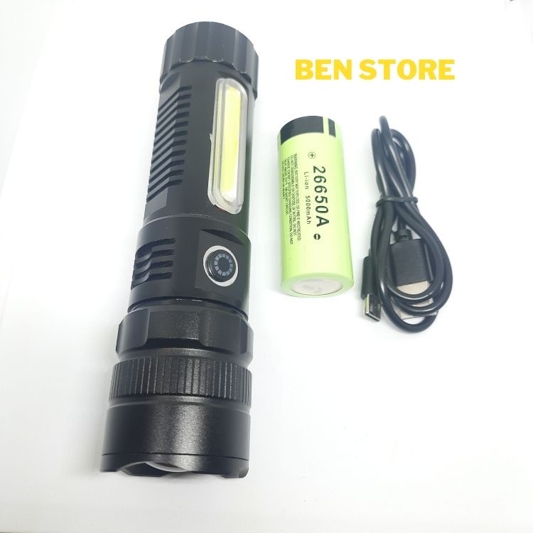 Đèn pin siêu sáng cầm tay 26650 chip led P70 sạc type c