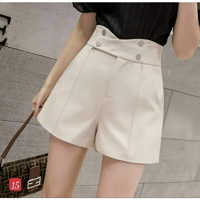 (M 17 ) Quần sooc đùi suông cạp cao 4 cúc thời trang cao cấp dành cho nữ | BigBuy360 - bigbuy360.vn