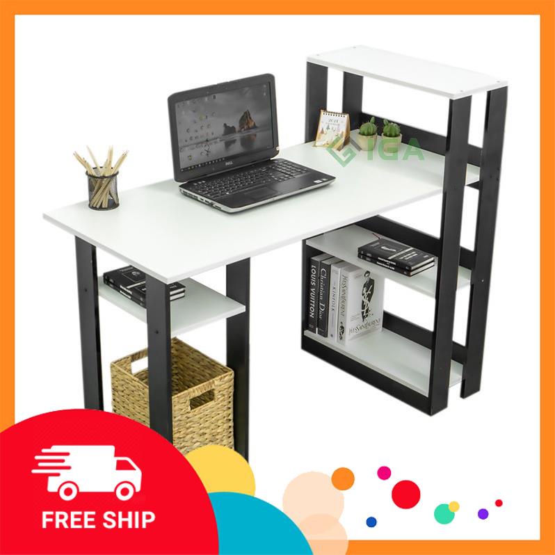 Bàn làm việc lắp ráp tiện lợi,có kệ sách
