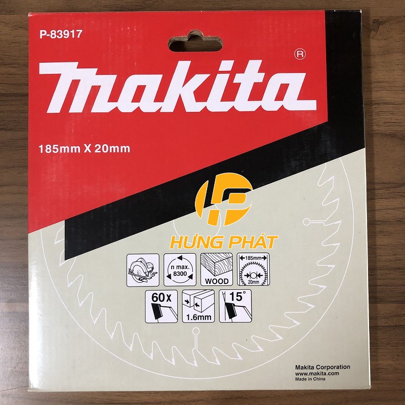 Lưỡi cắt gỗ Makita 185mm x 60 răng P-83917 (GIá KM)