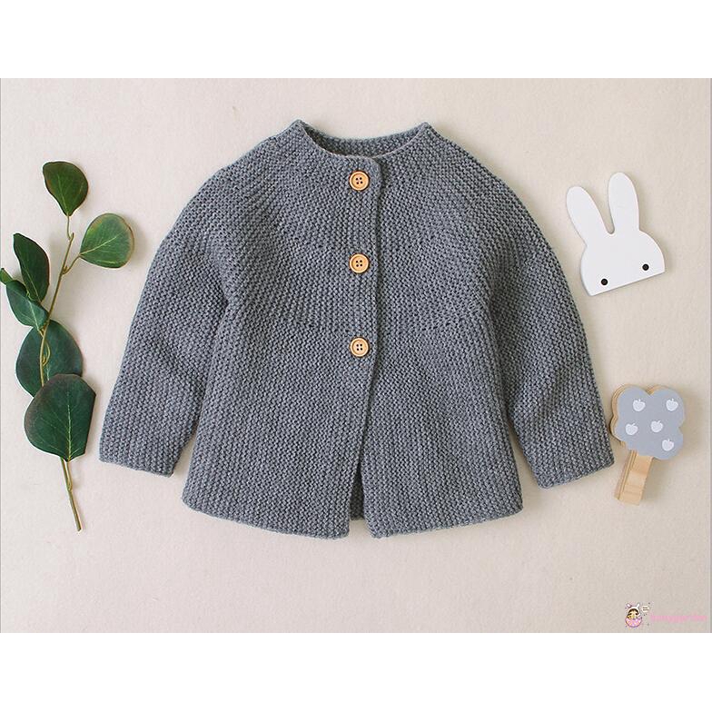 ღ♛ღBaby Girl Knitted Long Sleeve Round Nech Sweaters Jacket Outwear Clothes