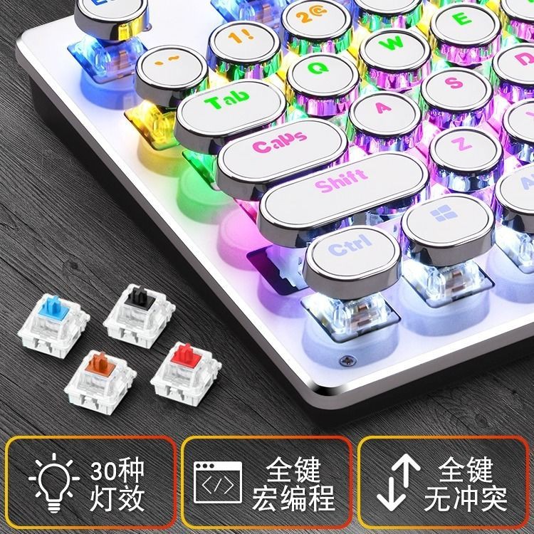【Sẵn sàng giao hàng】 bàn phím cơ bàn phím cơ bàn phím gamingbộ bàn phím cơ punk real và chuột trục xanh đe | BigBuy360 - bigbuy360.vn