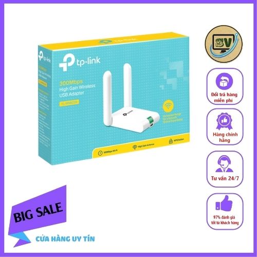 USB Thu Song Wifi Tp-Link Wn822n 300m 2 Anten Chính Hãng Độ Lợi Cao Tốc Độ 300Mbps