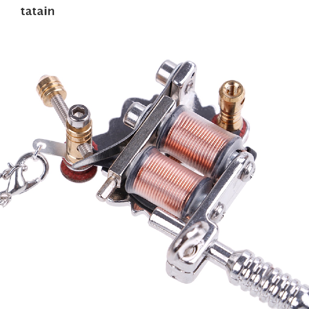 [TAT] 1X Mini Tattoo Machine Tattoo Keychain Key Holder Punk Style As Pendant Ornament CVX