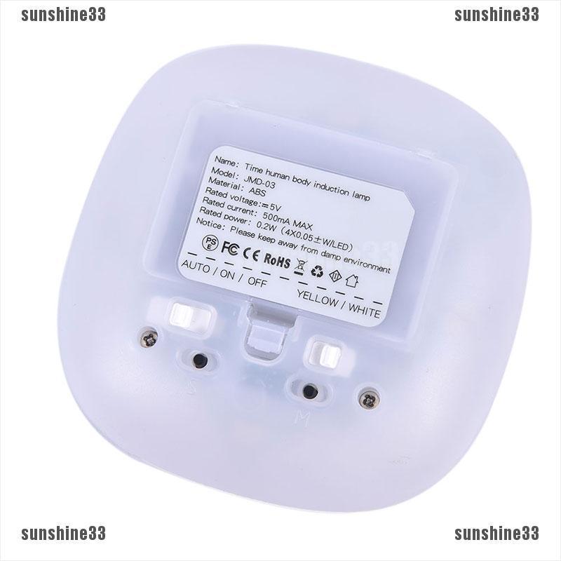 Đồng Hồ LED Điện Tử Treo Tường Ánh Sáng Ban Đêm Cảm Biến Chuyển Động PIR sunshine33