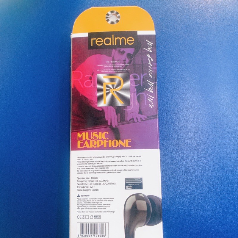 Tai nghe Realme music Earphone Jack 3.5 thích hợp cái dòng samsung, huawei, Nokia, Xiaomi, vsmart, Intel