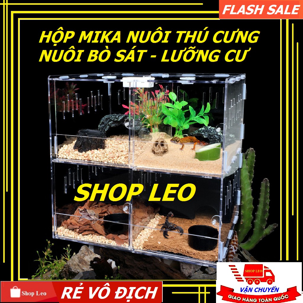 Lồng mika nuôi Thú cưng - Bò sát - Leopard Gecko - Bọ cạp - Thằn lằn