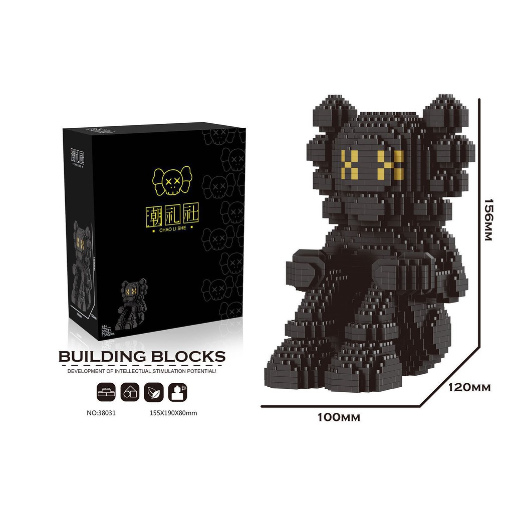 Lego nano block CHAOLI Kaws ngồi 38029 - 38034 Xếp hình nanoblock CHAOLISHE