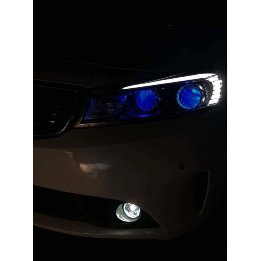 Bộ 2 đèn mắt quỷ độ bi cầu xenon xe máy ô tô 3 inch dải 15 led GIÁ 2 CHIẾC nhiều màu thời trang