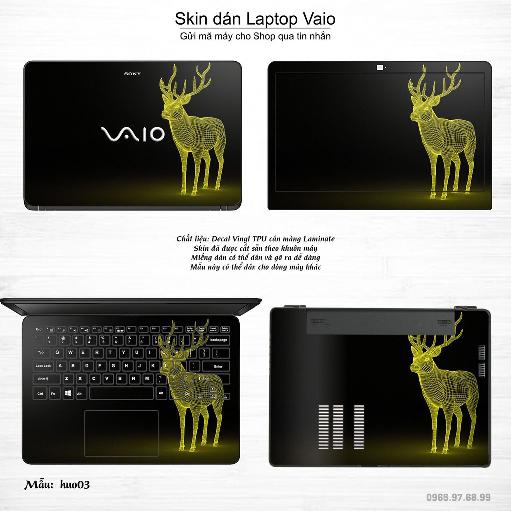 Skin dán Laptop Sony Vaio in hình Con hươu (inbox mã máy cho Shop)