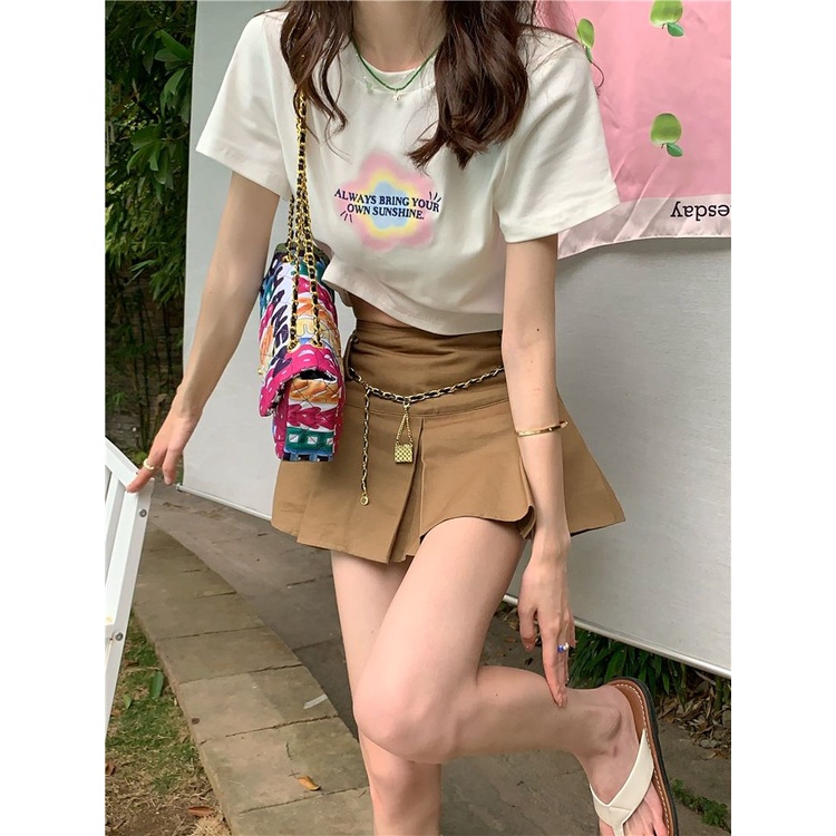 Áo thun COZOKC ngắn tay dáng ôm in họa tiết thời trang