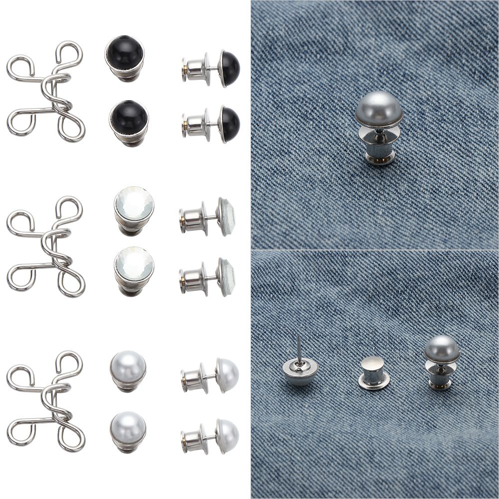 Nút điều chỉnh quần jean đính ngọc trai vô hình có thể tháo rời diy