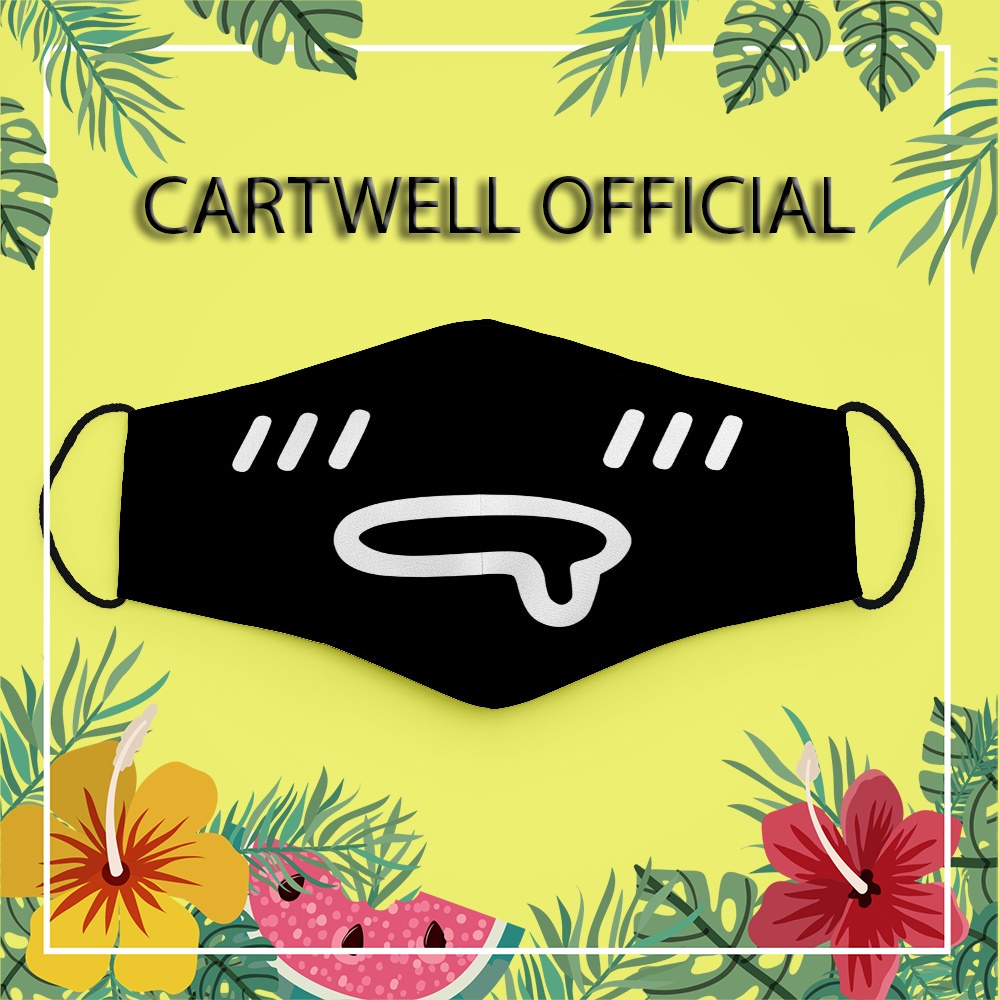Khẩu trang cute vui nhộn hoạt hình thú cưng đáng yêu trẻ em Hình Vẽ DRAWN CARTWELL chất liệu vải mềm ngăn bụi mịn không