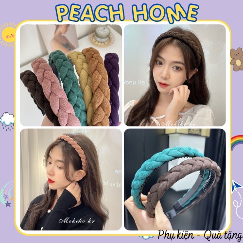 Bờm Cài Tóc Kiểu Bện Bản 2cm Phong Cách Vintage Hàn Quốc Dành Cho Nữ Băng Đô Xoắn Nhiều Nàu pastel Tiểu Thư Thanh Lịch