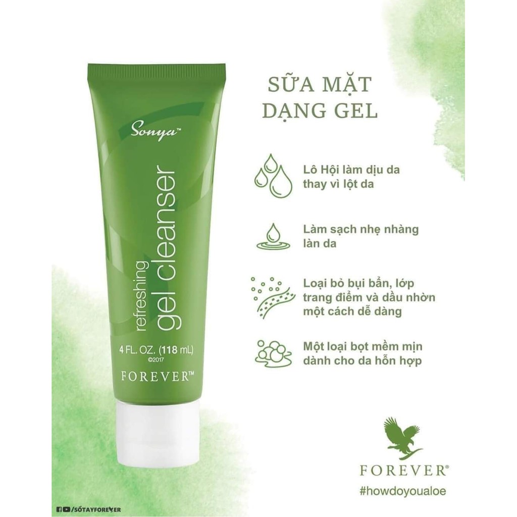 GEL RỬA MẶT LÔ HỘI 605 FLP - SONYA REFRESHING GEL CLEANSER (GIỮ ẨM TỐT)