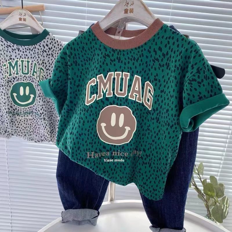 Áo Thun Cotton Tay Ngắn Họa Tiết Da Báo Thời Trang Dành Cho Bé 2022