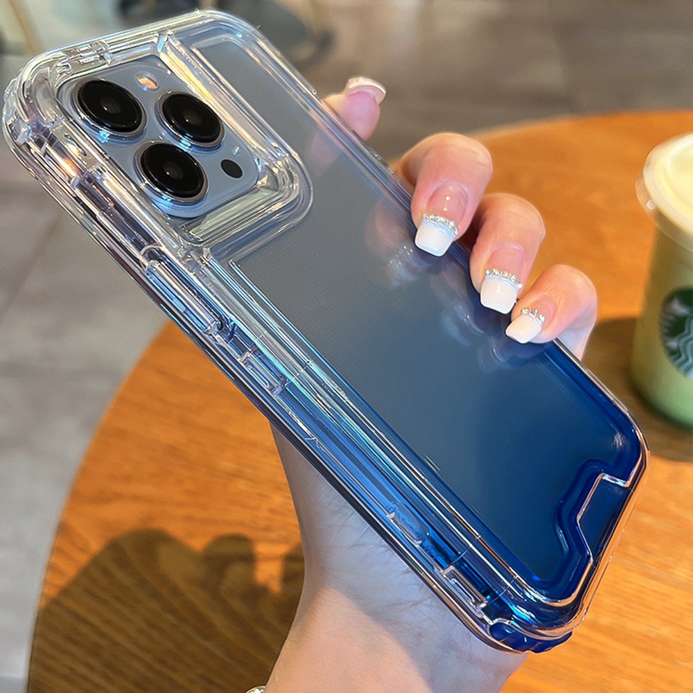 Ốp Điện Thoại Armor Màu Gradient 3 Trong 1 Chống Sốc Cho iPhone 11 Pro MAX XS MAX XR 7 + 8 Plus