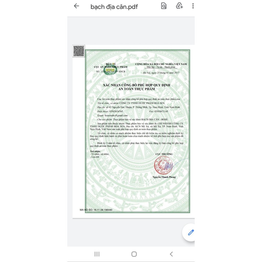 Bạch địa căn HOSE