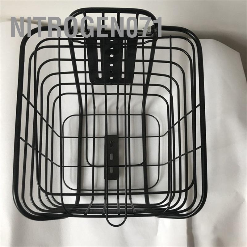 Rổ Xe Đạp Điện - Xe Đạp - Sắt đen Giỏ đựng đồ đa chức năng dung tích lớn có nắp đậy Nitrogen071