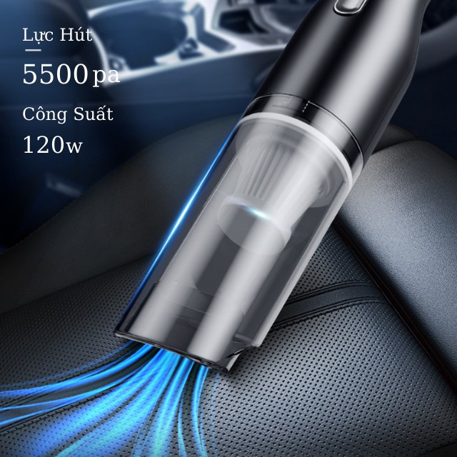 [HÚT MẠNH 5500PA] Máy Hút Bụi Cầm Tay Mini Không Dây Hút Bụi Oto Xe Hơi Ô tô, Nhà Cửa Nhiều Đầu Nối SN-6103 | BigBuy360 - bigbuy360.vn
