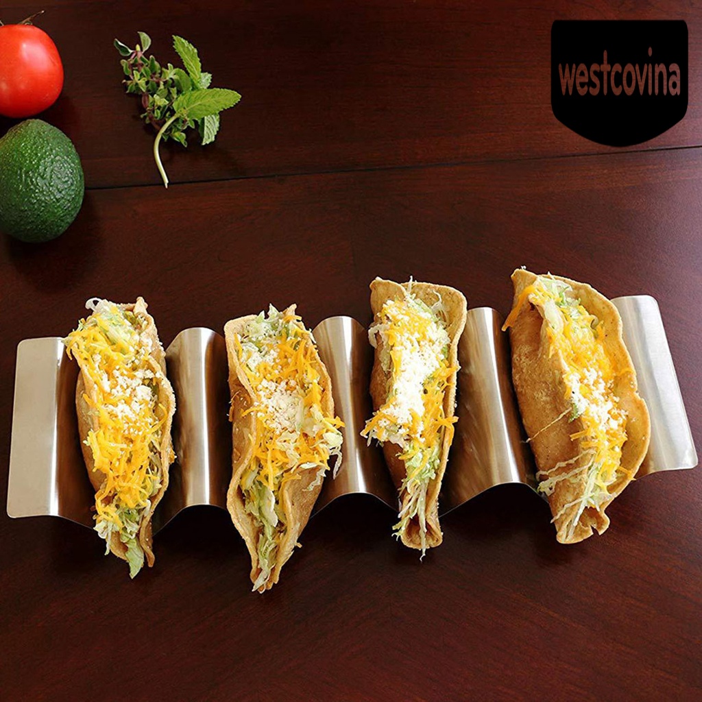 [Hot]☀ Giá Đỡ Bánh Taco Hình Sóng Bằng Thép Không Gỉ