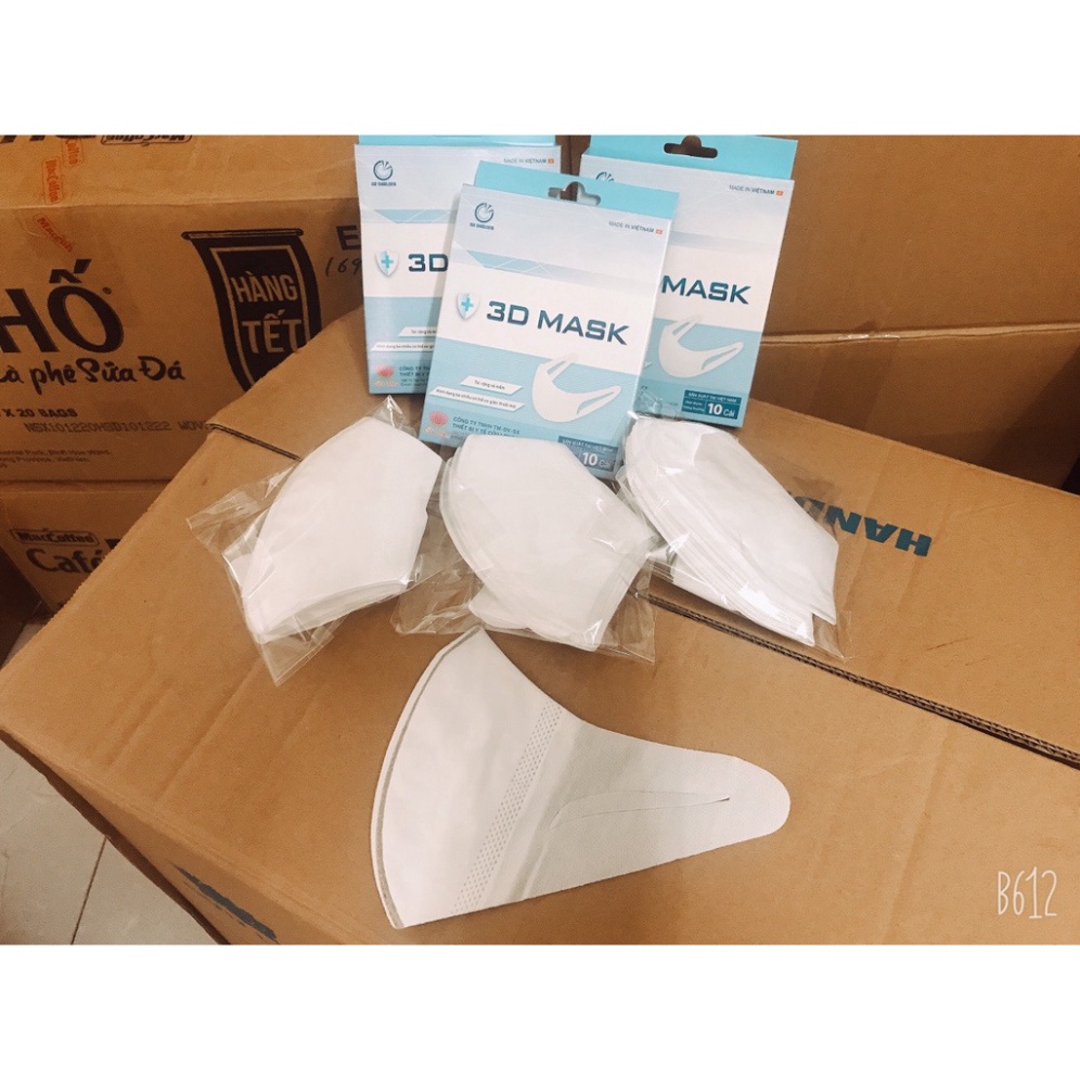 Khẩu trang 3D MASK, khẩu trang diệt khuẩn ,chống bụi cao cấp hộp 10 cái 3D MASK | BigBuy360 - bigbuy360.vn