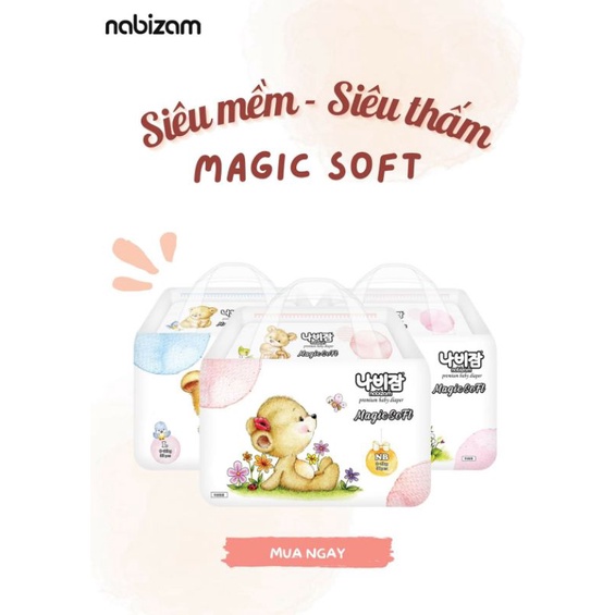 Bỉm Nabizam Ultra Thin/Magic Soft dán/quần S44/M40/L36 M32/L30/XL26/XXL22/XXXL20